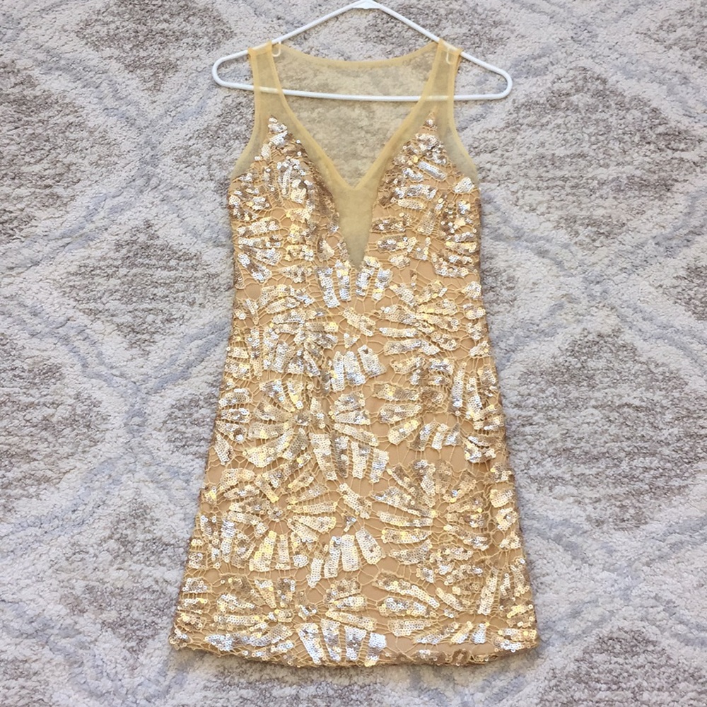 PartyTime Formal Gold Sequin Dress Size 4